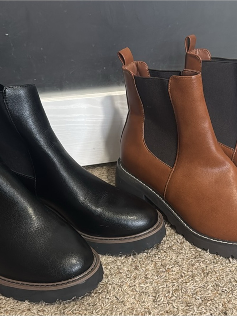 Lane Bryant Black and Brown Chelsea-Style Platform Boots
